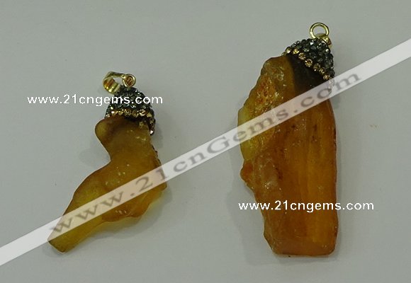 CGP200 10*30mm - 15*45mm nuggets synthetic amber pendants