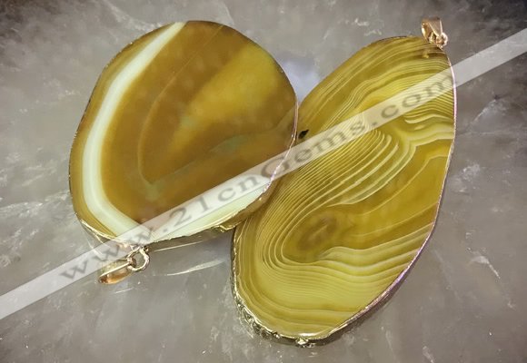 CGP2011 30*50mm - 50*80mm freeform agate slab pendants wholesale