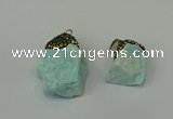 CGP202 15*25mm - 25*35mm nuggets amazonite gemstone pendants