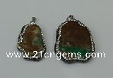 CGP221 20*35mm - 30*40mm freeform australia chrysoprase pendants