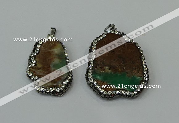 CGP221 20*35mm - 30*40mm freeform australia chrysoprase pendants