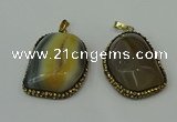 CGP223 30*40mm - 35*45mm freeform agate gemstone pendants