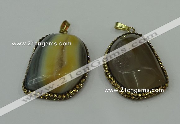 CGP223 30*40mm - 35*45mm freeform agate gemstone pendants