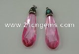 CGP234 20*80mm faceted teardrop crystal glass pendants wholesale