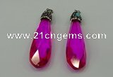 CGP235 20*80mm faceted teardrop crystal glass pendants wholesale