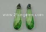 CGP237 20*80mm faceted teardrop crystal glass pendants wholesale