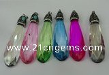 CGP239 20*80mm faceted teardrop crystal glass pendants wholesale