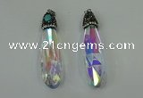 CGP240 17*70mm faceted teardrop crystal glass pendants wholesale