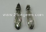 CGP241 17*70mm faceted teardrop crystal glass pendants wholesale