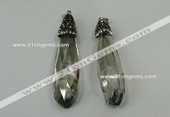 CGP241 17*70mm faceted teardrop crystal glass pendants wholesale