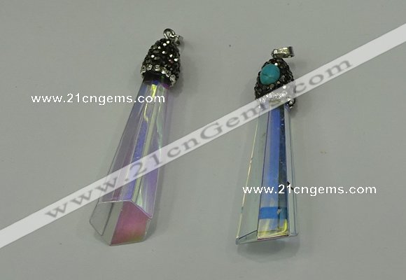 CGP250 15*65mm sticks crystal glass pendants wholesale