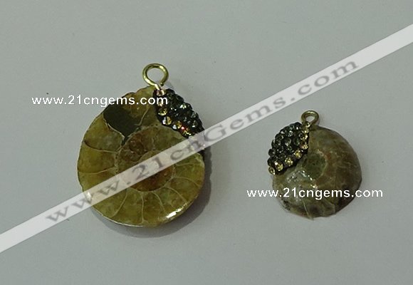 CGP270 15*18mm - 22*28mm ammonite pendants wholesale
