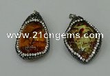 CGP276 28*40mm - 30*45mm freeform synthetic amber pendants