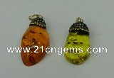 CGP278 20*35mm - 22*40mm freeform synthetic amber pendants