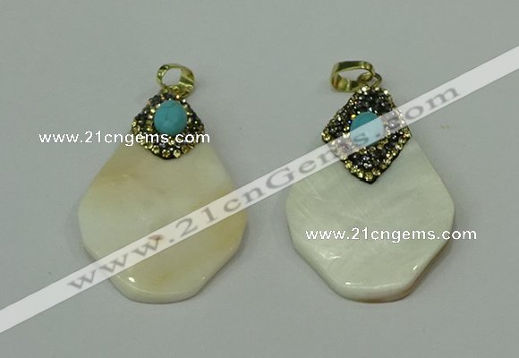 CGP286 30*45mm pearl shell pendants wholesale