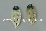 CGP292 22*60mm leaf pearl shell pendants wholesale