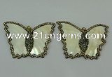 CGP297 45*65mm butterfly pearl shell pendants wholesale