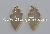 CGP3001 22*45mm arrowhead agate gemstone pendants wholesale