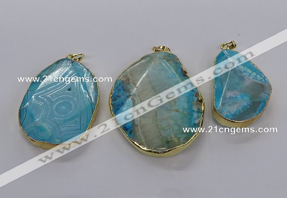 CGP3014 30*40mm - 45*55mm freeform agate gemstone pendants