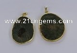 CGP3018 30*40mm - 40*45mm freeform green tourmaline pendants