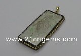 CGP3021 30*60mm - 40*60mm rectangle green apple jasper pendants