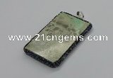 CGP3022 30*60mm - 40*60mm rectangle green apple jasper pendants