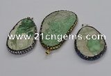 CGP3028 35*50mm - 40*65mm freeform green apple jasper pendants