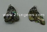 CGP304 20*40mm - 25*35mm freeform abalone shell pendants wholesale