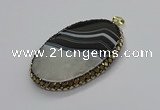 CGP3041 45*65mm - 45*70mm oval druzy agate pendants