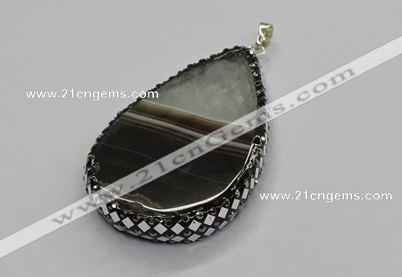 CGP3045 30*45mm - 35*60mm flat teardrop druzy agate pendants