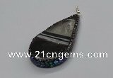 CGP3047 30*45mm - 35*60mm flat teardrop druzy agate pendants