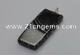 CGP3052 30*65mm - 35*75mm rectangle druzy agate pendants