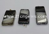 CGP3053 30*65mm - 35*75mm rectangle druzy agate pendants