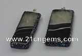 CGP3057 20*60mm - 30*65mm rectangle druzy agate pendants