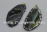 CGP3068 40*65mm - 40*70mm freeform line agate pendants