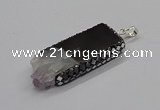 CGP3075 25*50mm - 30*65mm freeform druzy amethyst pendants