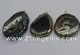 CGP3080 40*50mm - 45*55mm freeform druzy agate pendants