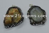 CGP3082 40*50mm - 45*55mm freeform druzy agate pendants