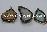 CGP3083 40*50mm - 45*55mm freeform druzy agate pendants