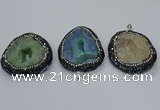 CGP3084 40*50mm - 45*55mm freeform druzy agate pendants