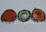 CGP3086 40*50mm - 50*65mm freeform druzy agate pendants