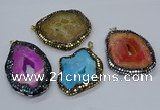 CGP3089 40*50mm - 50*65mm freeform druzy agate pendants