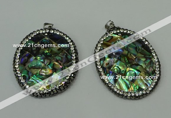 CGP309 35*45mm oval abalone shell pendants wholesale