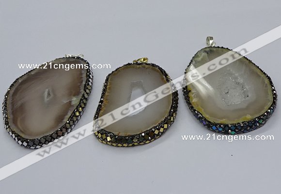 CGP3090 40*50mm - 50*60mm freeform druzy agate pendants