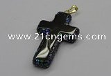 CGP3097 35*55mm cross agate gemstone pendants wholesale