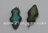 CGP3107 22*50mm arrowhead druzy agate pendants wholesale