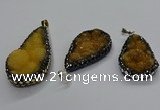 CGP3115 18*30mm - 22*40mm flat teardrop druzy agate pendants