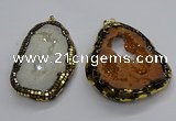 CGP3117 30*45mm - 40*55mm freeform druzy agate pendants