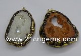 CGP3118 45*65mm - 55*70mm freeform druzy agate pendants