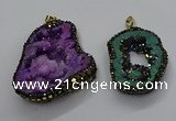 CGP3120 45*65mm - 55*70mm freeform druzy agate pendants